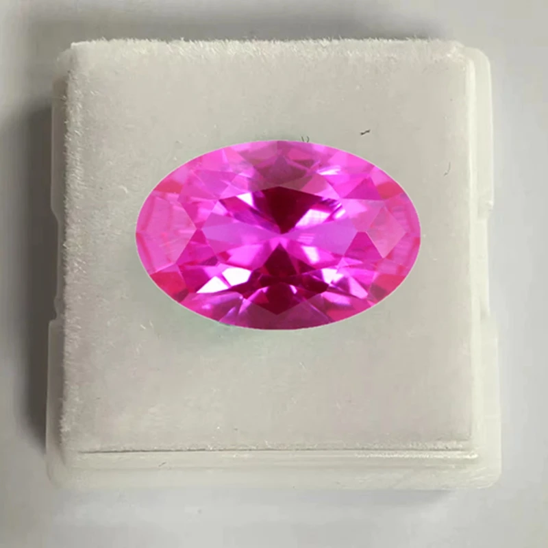 Box Set Large Pink Ruby Sapphire 12x16mm Sri-Lanka Oval Cut VVS Loose Gemstone For Diy Jewelry Making
