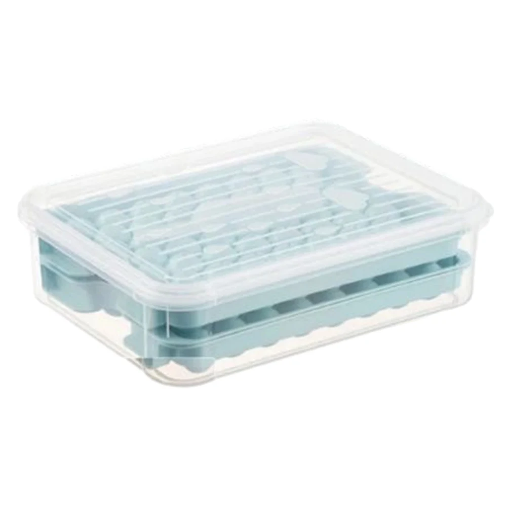 Silicone Ice Cube Trays, Locked Buckle Design Ice Trays for Freezer, Round  Ice Cube Trays with Lid and Bin,Easy Release Circle Ice Cube Tray BPA Free