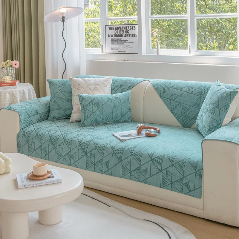 

Chenille Living Room Sofa Cushions Jacquard Sofa Cover Cloth Four Seasons Universal Cushion Cover Modern Simple Non-Slip Cover