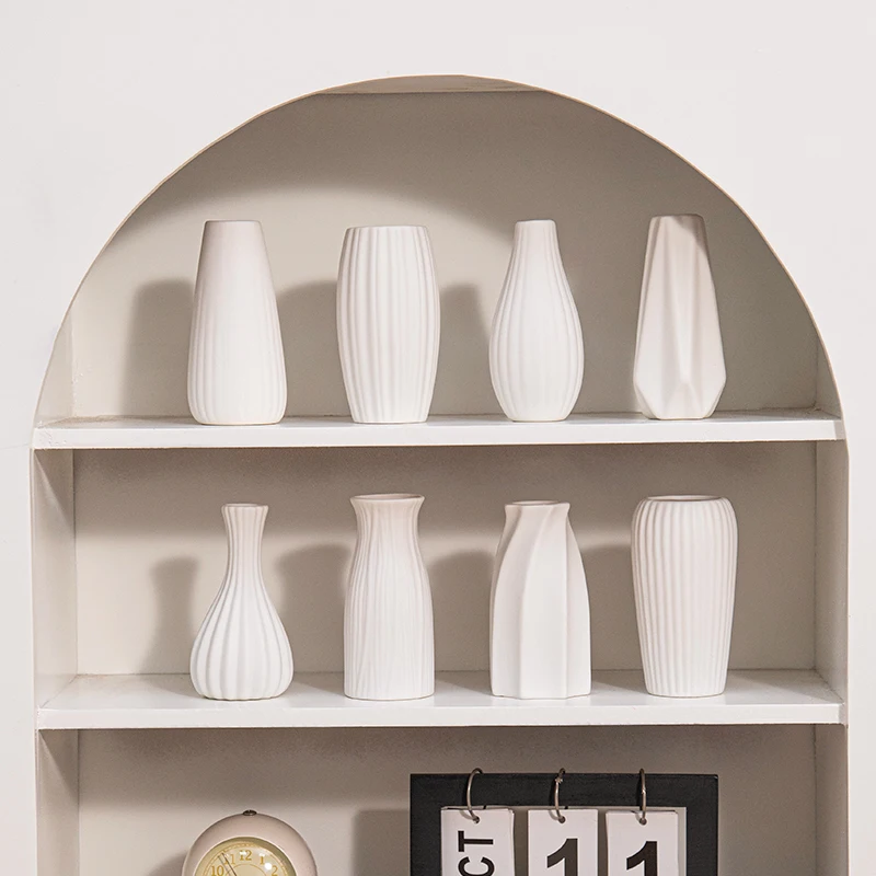 Nordic White Ceramic Vases 4