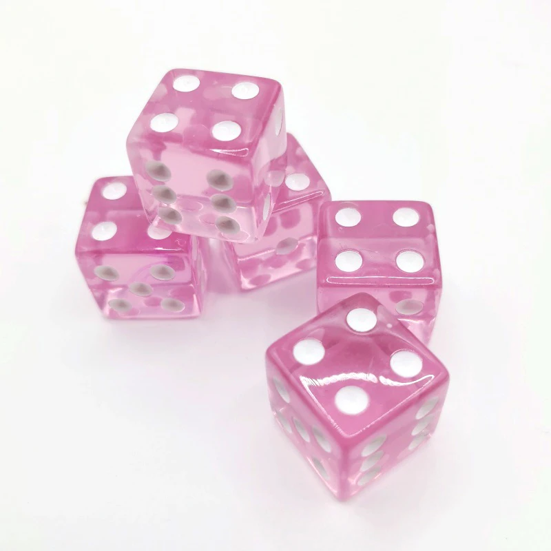 10Pcs/set 19mm Game Dice Square Corner Acrylic Cube Dice Not MIni Family Game Spanish For Fun Pub Toy