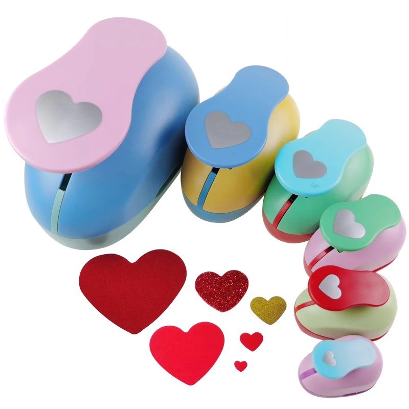 9mm-75mm Heart Shape Craft Scrapbook Paper Hole Punch Foam Cutter For Greeting Card Handmade DIY Children School Cutting Tool
