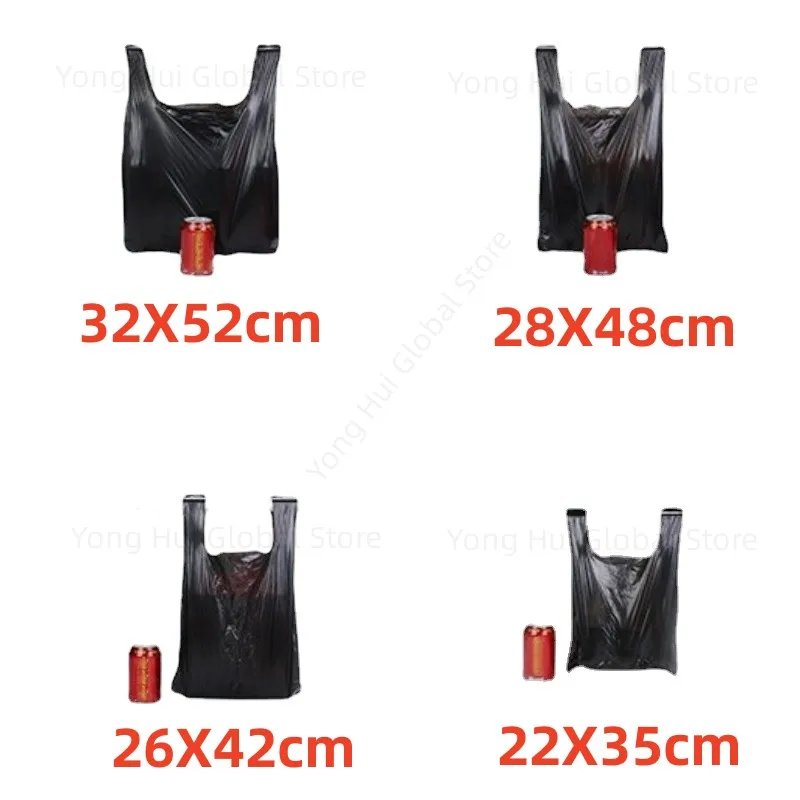 100pcs 욕실 쓰레기 봉투에 대 한 두꺼운 가정용 검은 쓰레기 봉투 주방 포인트 쓰레기통 쓰레기 비닐 봉투