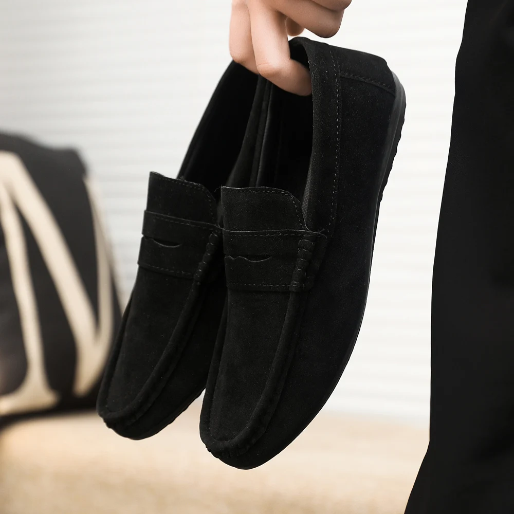 2026 Casual Men's Shoes Versatile Comfortable Work Shoes Driving Loafers Black, Grey, Khaki Three-Colour 4