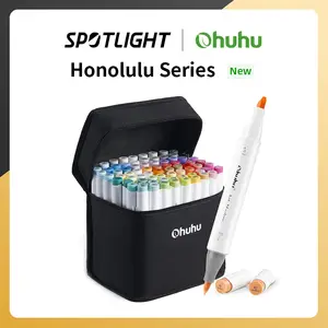 Ohuhu Honolulu - Set de 24 marcadores de alcohol - Tonos piel