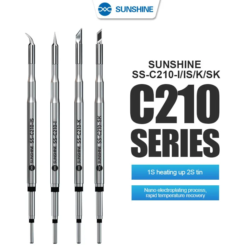 Soldering Iron SUNSHINE C210 Series Integrated Tips and Heating Core Efficient Heat Conduction Temperature Recovery for S210