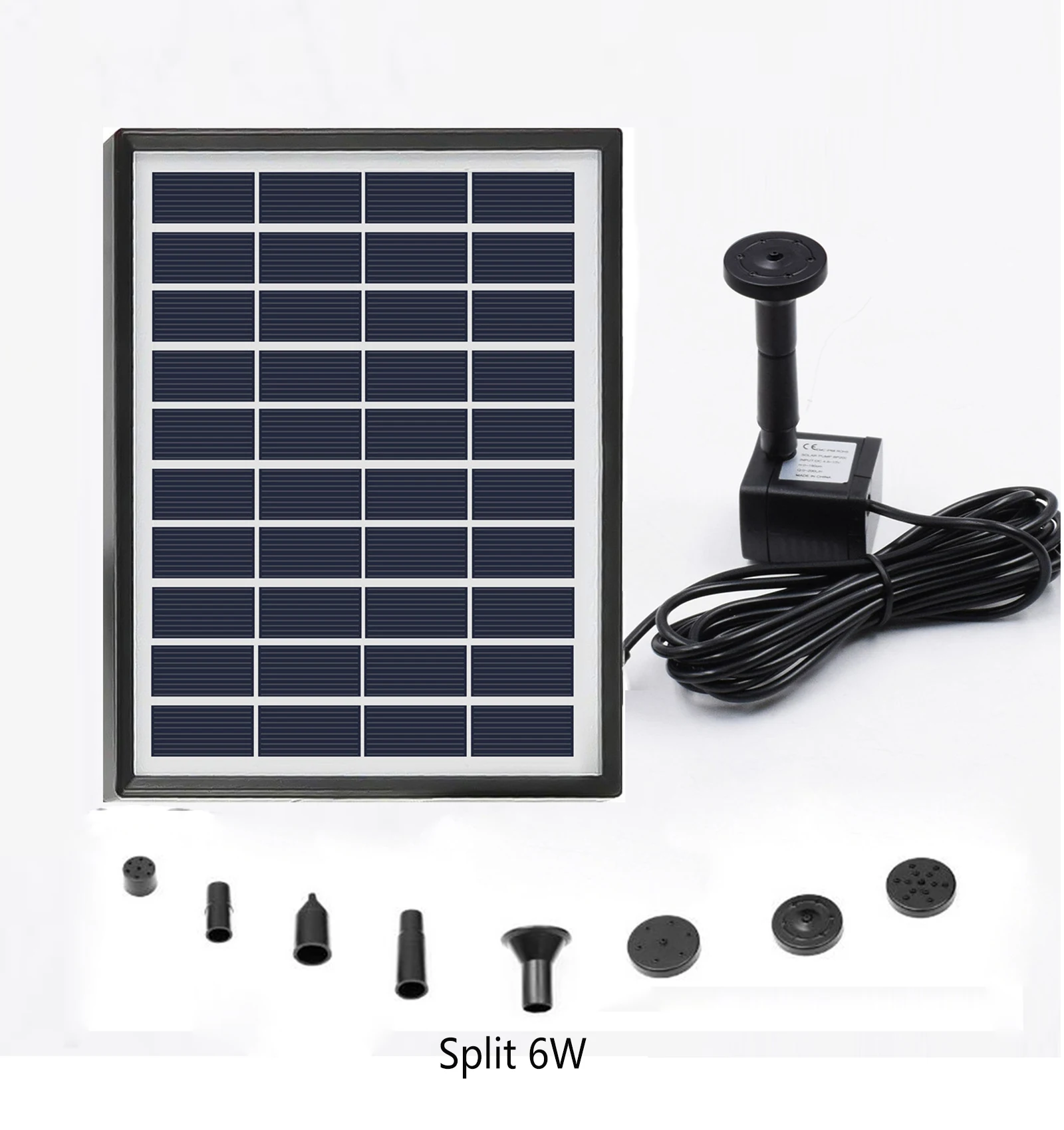 Solar Fonteinpomp, Zonnepaneel Kit Outdoor Solar Waterpomp Zonne-energie Pomp voor Vogelbad, Vijvers, Tuin 12V 6W Solar Fonteinpomp, Zonnepaneel Kit Outdoor Solar Waterpomp Zonne-energie Pomp voor Vogelbad, Vijvers, Tuin 12V 6W