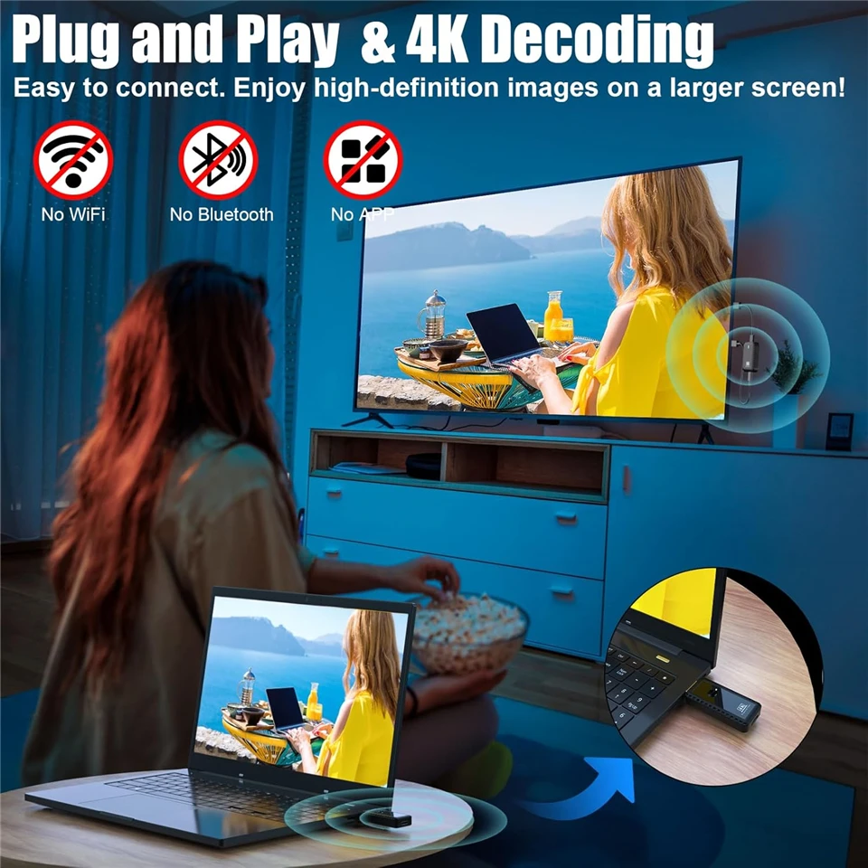 5GHz Wireless HDMI Transmitter Receiver 4K 30Hz 1080P HDMI Wireless Video Transm