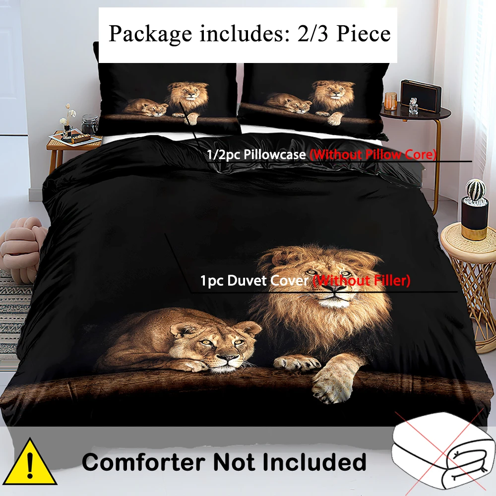 Funda Nórdica Tamaño King – Diseño Animal Lobo – Ropa De Cama Polycotton – Multicolor – Thru The Lens