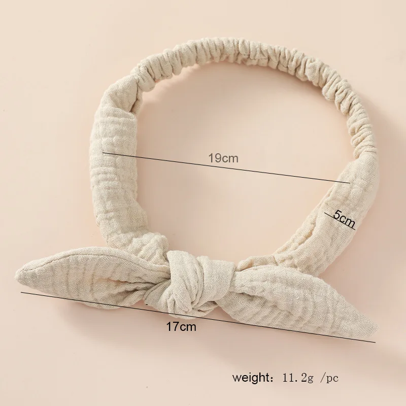 Children Pure Cotton Rabbit Ears Headband Europe and America Girls Top Knot Baby Hairband Kid's Ribbon Bows Hair Accessories 6