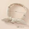 Children Pure Cotton Rabbit Ears Headband Europe and America Girls Top Knot Baby Hairband Kid's Ribbon Bows Hair Accessories 6