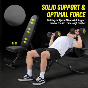 Weight Bench, Space-Saving Foldable Workout Bench, 800LBS Load Capacity Adjustable Multi-Purpose Bench Press for Home, Gym 3