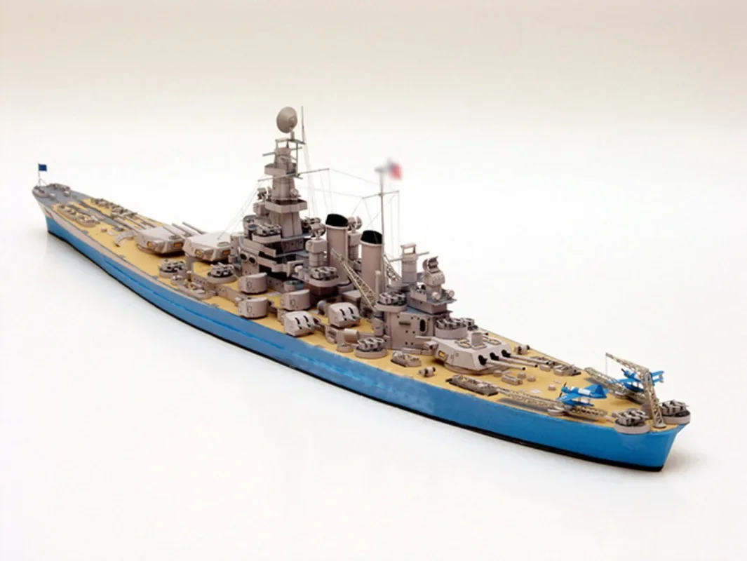 New! Paper ship Model DIY 1:400 North Carolina-class battleship Paper model battleship model, children's birthday gift