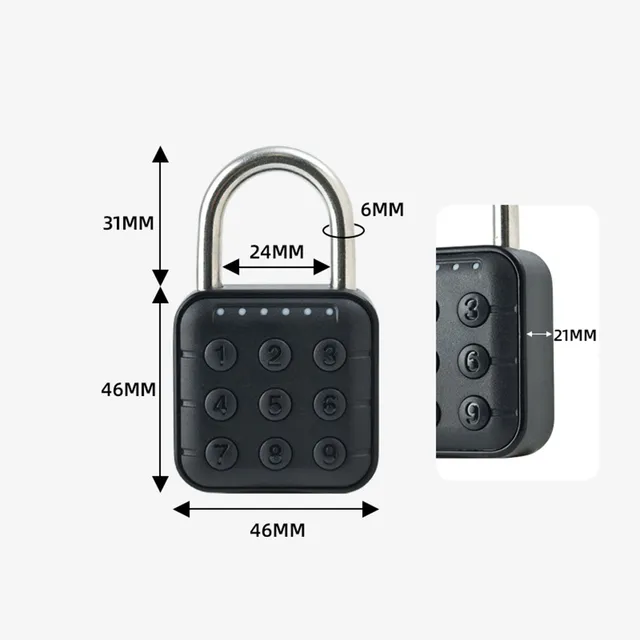 6 Digit Padlock Code Lock Outdoor Waterproof Zinc Alloy Locking Hook for School Gym Locker Toolbox 3