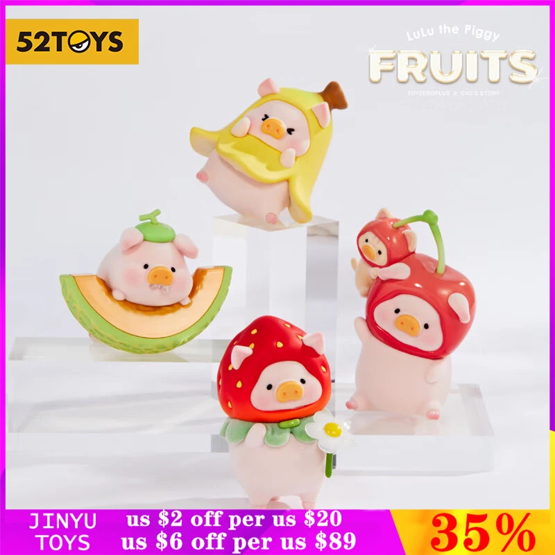 

Original 52TOYS Lulu Pig Piggy Fruit Series Hanging Cards Limited Edition Cute Action Figures Cartoon Doll Trendy Toys Elevator