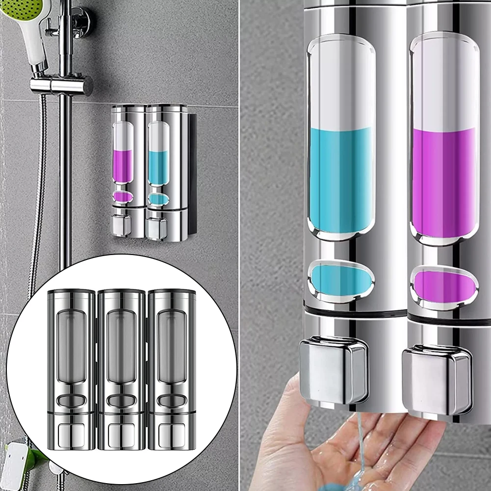 Description Picture 2 of item3 In 1 400ML Soap Dispenser Wall-Mount Shower Bath Shampoo Dispenser Bathroom Accessories Soap And Gel Dispenser
