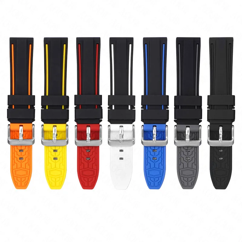 Enhanced Title: Dual-Color Quick Release Waterproof Silicone Watch Strap