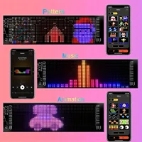 LED Matrix Panel Screen DIY 5V USB Remote Control+App Flexible Car Scrolling Display Halloween Christmas Room Home Decoration 2