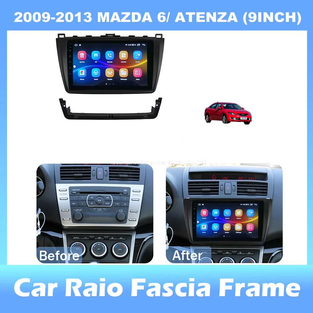 

9-inch 2din Car Radio Dashboard For MAZDA 6/ ATENZA 2009-2013 Stereo Panel, For Teyes Car Panel With Dual Din CD DVD Frame