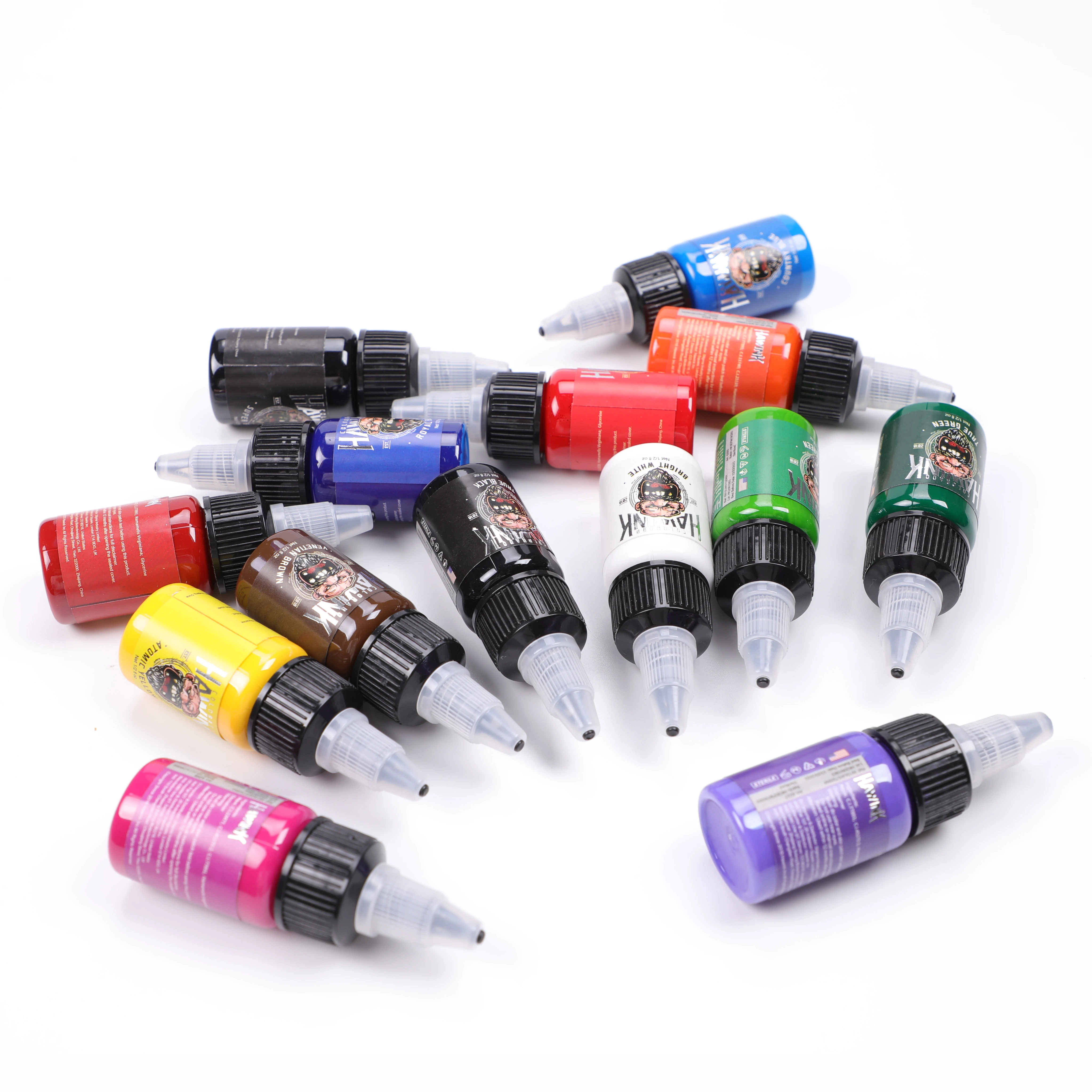 Tattoo Ink Kit 14Colors Tattoo Ink 15ml Professional Pigment Practice Eyebrow Eyeliner Lip Makeup