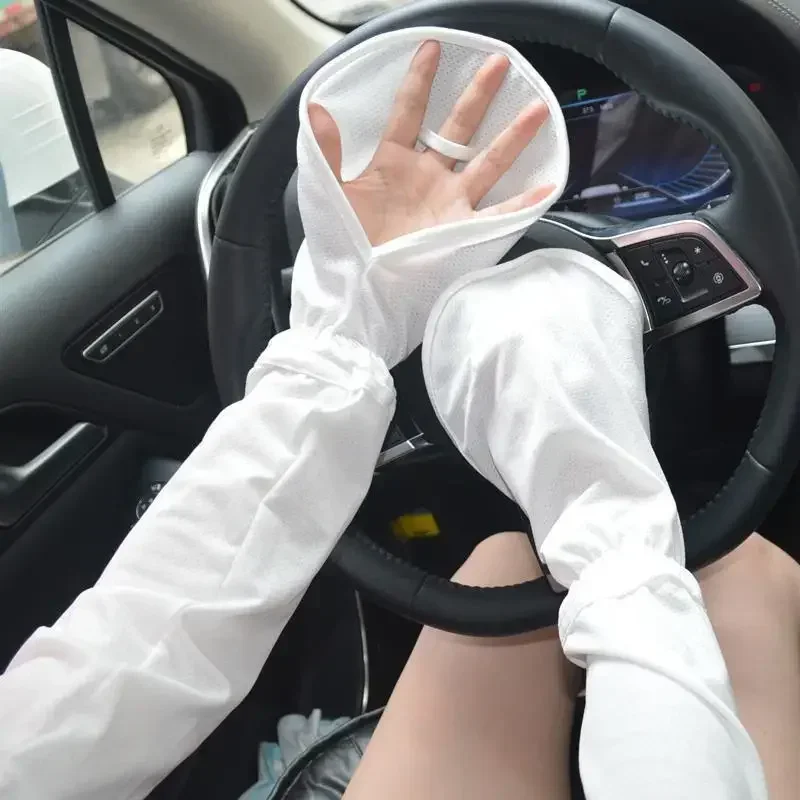 Large Size Ice Long Anti-sunburn Sleeve Gloves Summer Driving Sun Protection Arm Sleeve Loose Breathable Guard UV Outdoor arm sleeves,ice arm sleeves,sunscreen gloves,ice sleeve gloves