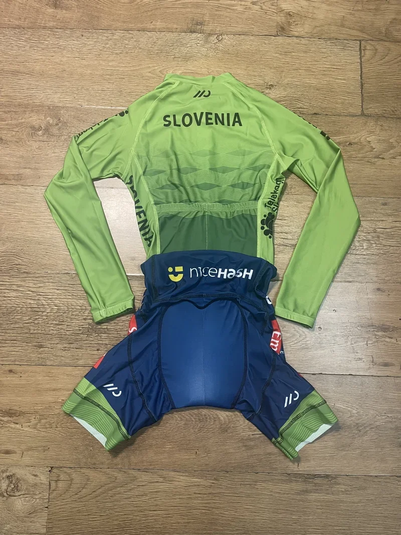 LASER CUT Skinsuit SLOVENIA UAE TEAM Bodysuit LONG SLEEVE Cycling Jersey Bike Bicycle Clothing Maillot Ropa Ciclismo