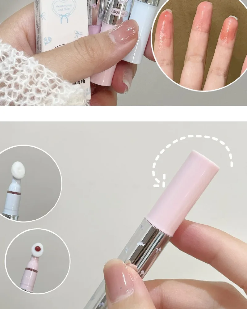 Description Picture 6 of itemFlat Sponge Head Lip Gloss Moisturize Low Saturation Mirror Lip Glaze Lasting Waterproof Lip Plumping Tint Non Stick Cup Makeup