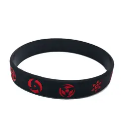 Naruto Sasuke Uchiha Sharingan Silicone Sport Bracelet - High - Quality Cartoon Anime Design (Naruto - A)