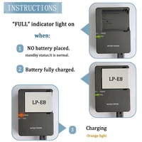 LC-E8 Battery Charger for Canon LP-E8 - Compatible with EOS 600D 650D 700D 550D,Rebel T2i,T3i,T4i,T5i; Kiss X4, X5, X6i Camera - Image 3