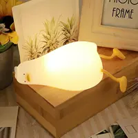 Duck Rechargeable LED Night Light Pat Silicone Lamp Bedside Cartoon Cute Children Nightlights for Home Room Decor Birthday Gift 1