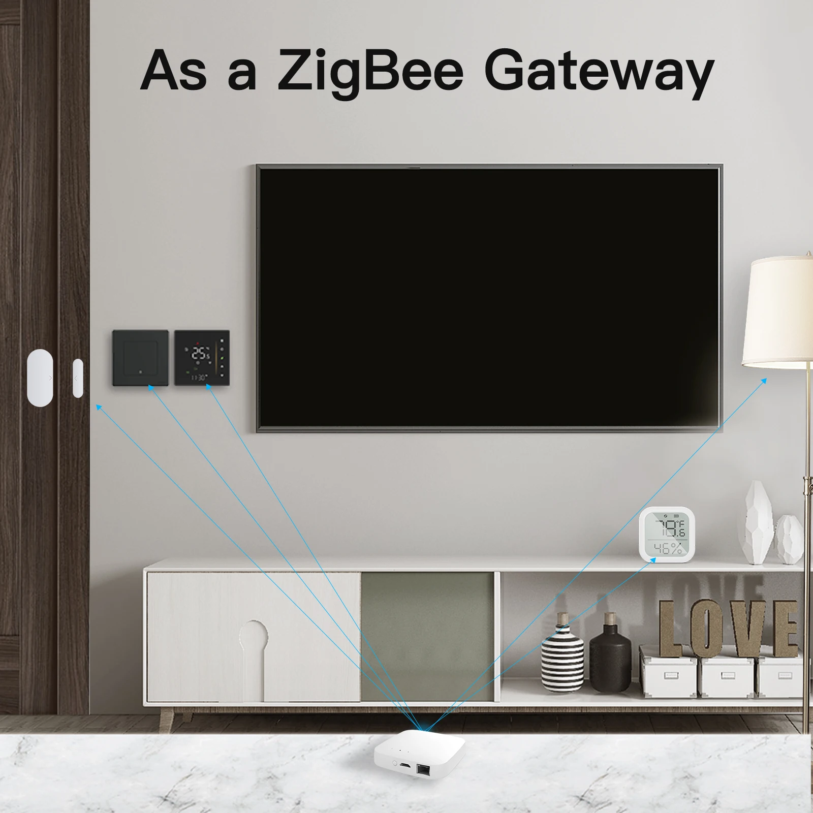 MOES ZigBee Smart Gateway HubWireless Wired Smart Home ZHUB W Bridge