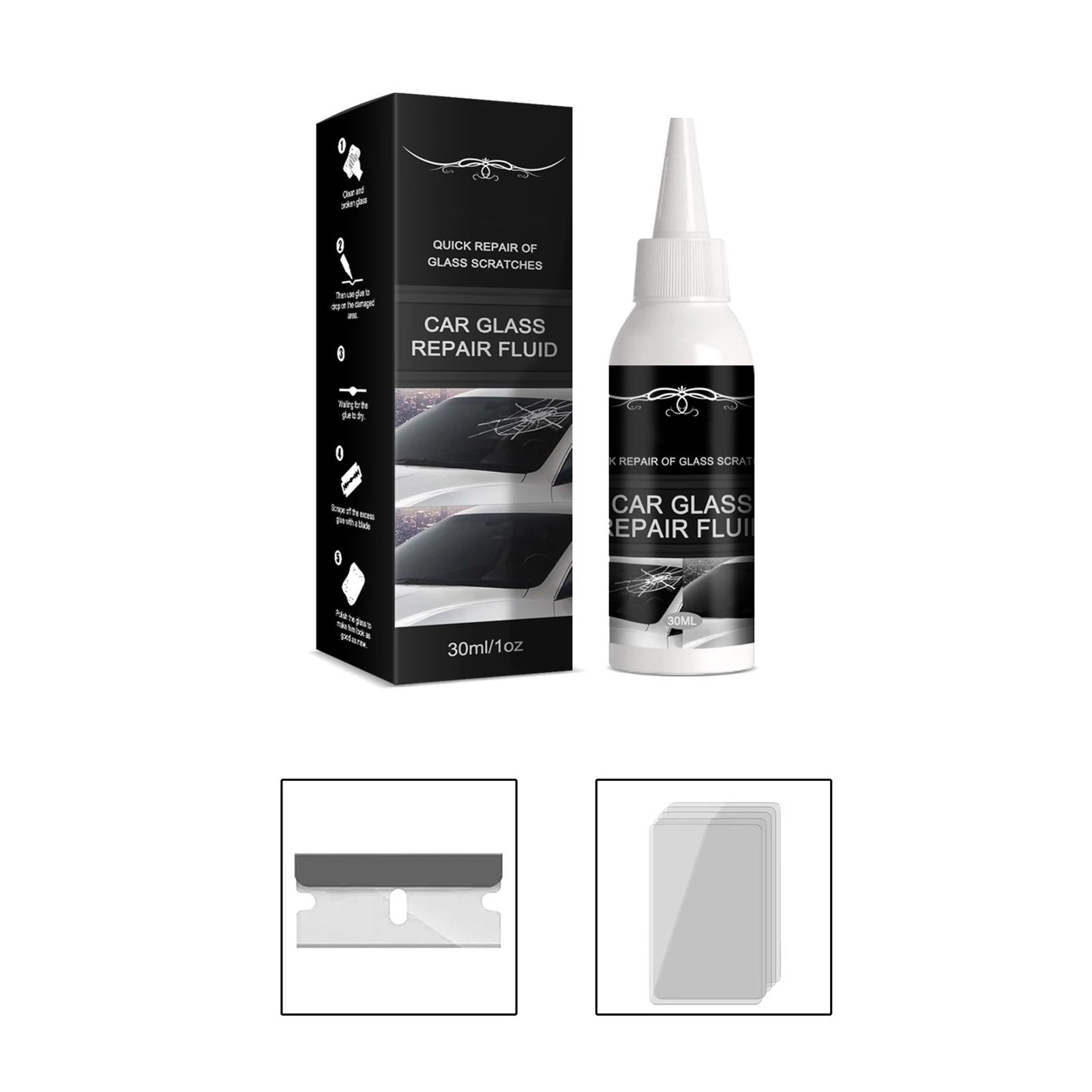 Kit Riparazione Parabrezza Auto Con Luce UV - Ripara Scheggiature E Crepe - Foto 3