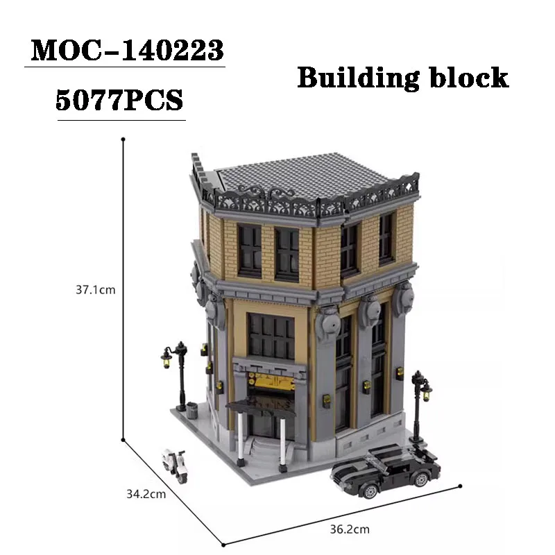Building Block Moc-140223 Street View Architecture City Hotel 5077Pcs Puzzle Per Bambini Adulti Educazione Compleanno Giocattoli Natalizi