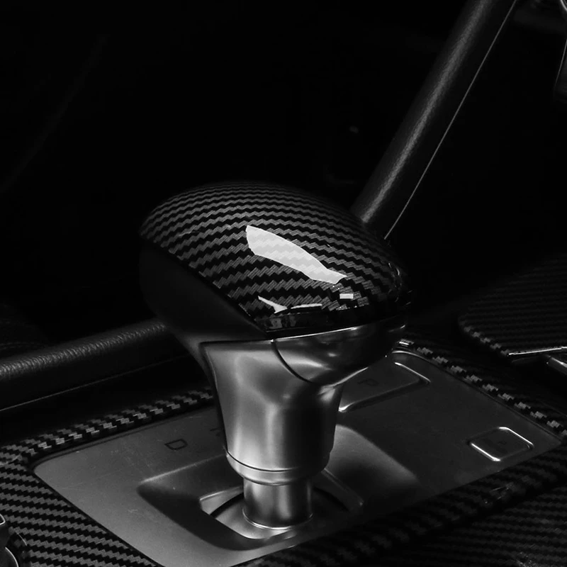 ABS 탄소 섬유 패턴 인테리어 기어 시프트 노브 커버 스티커 트림 Genesis G70 2019-2022 G80 2017-2020