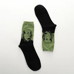 Men's Fashion Cotton Socks - Artistic Oil Painting Design, Harajuku Style - One Size (4)