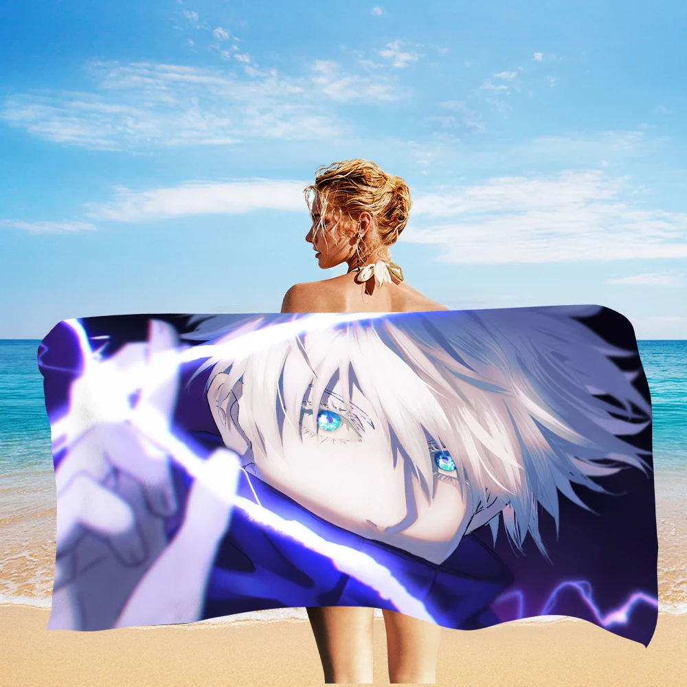 Legal menino toalha de praia verão japão anime toalhas de banho dos desenhos animados jujutsu kaisen impresso toalha de banho nadar toalhas secagem rápida sob 10