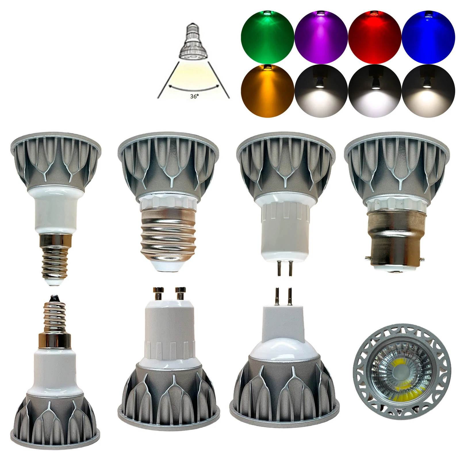 E27 E12 E14 B22 GU5.3 Led Spotlight Bulb COB 5W AC85-265V Living room/Dining room/Supermarket Table Hanging Lamp 110V 220V