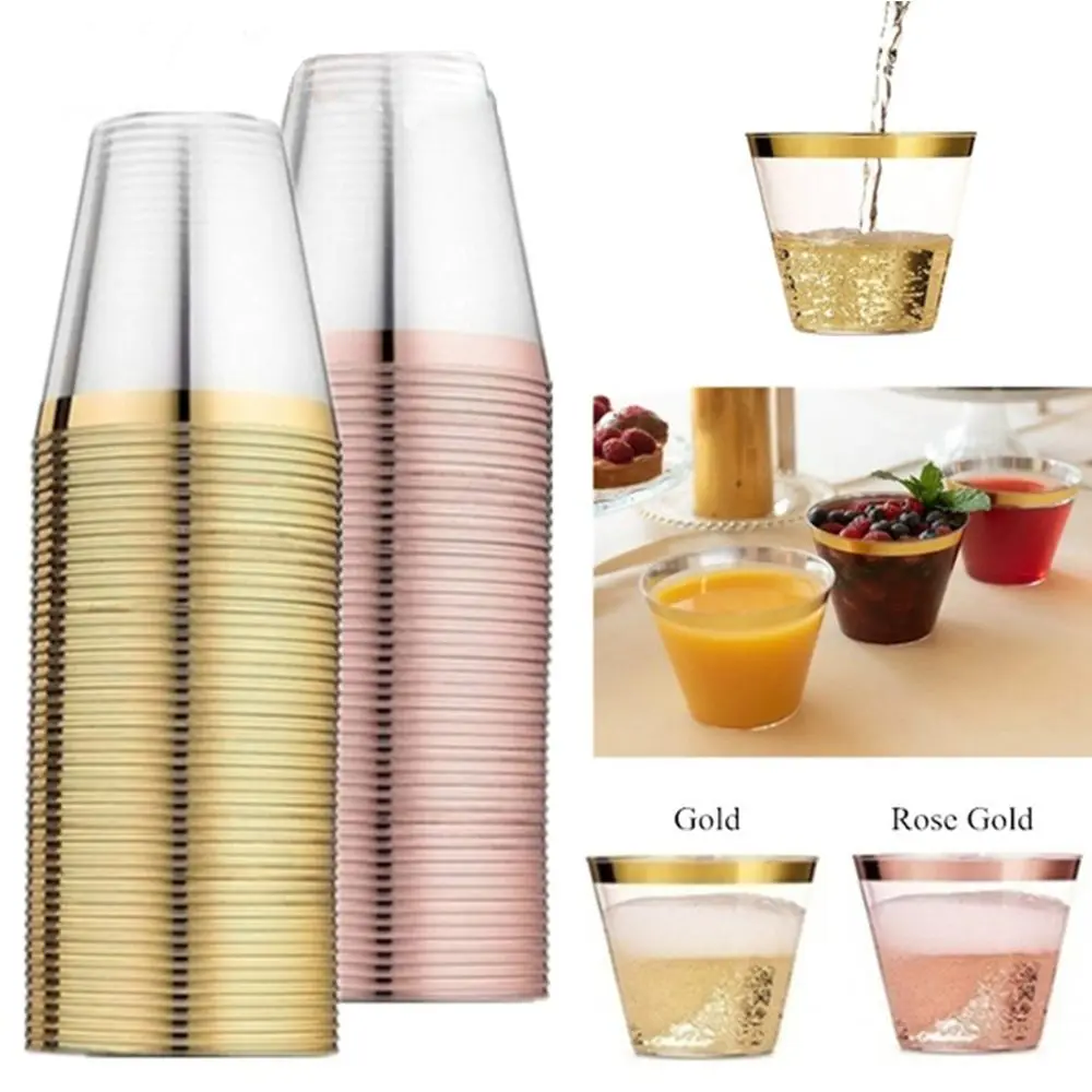 Disposable Plastic Cups Kitchenware Birthday Party Wedding Supplies Kitchen Dining Bar Supplies plastic cups