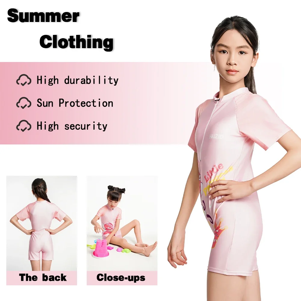 New Fashion Children's Swimwear Cute Cartoon Girls One-Piece Swimming Costume Toddler Breathable Swimming Suit Girls