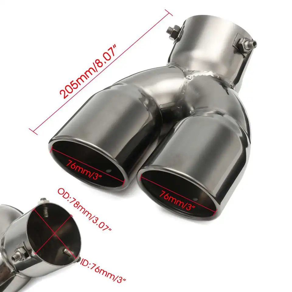 Silenziatore Auto Universale In Acciaio Inox - Terminale Di Scarico Argento 51mm X 63mm Per Modifica Veicoli - Foto 10