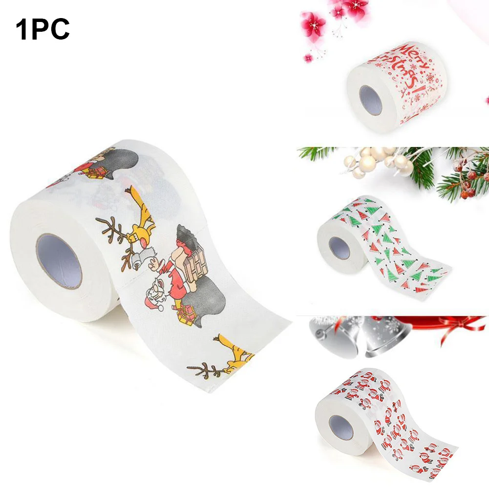 Roll Gift Christmas Toilet Tissue Soft Decorative Paper Restaurant Printing 