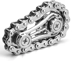 Sensory Metal Fidget Chain - Anti - Stress and Anxiety Relief Toy (Fidget chain silver)