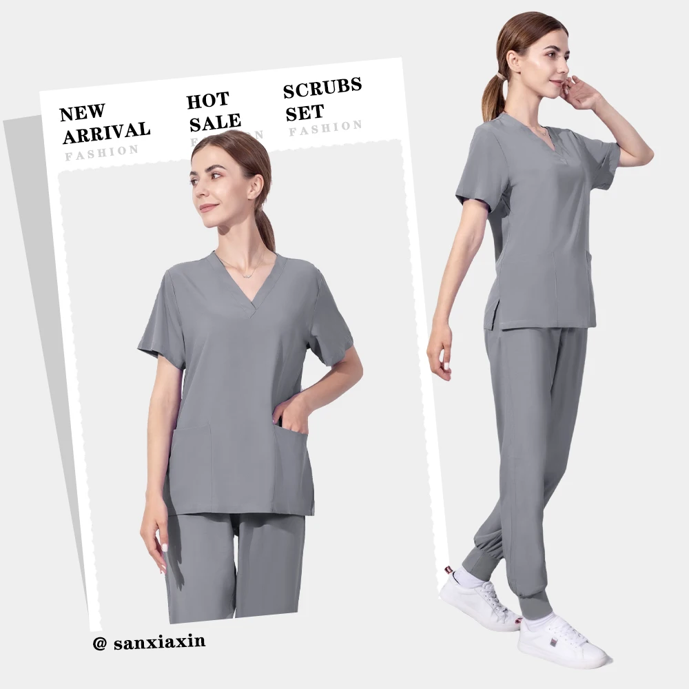 Medical Nurse Uniforms Women Scrubs Sets Thin and Light Clothes Dentistry Surgical Uniform Pet Grooming Hospital Doctor Workwear