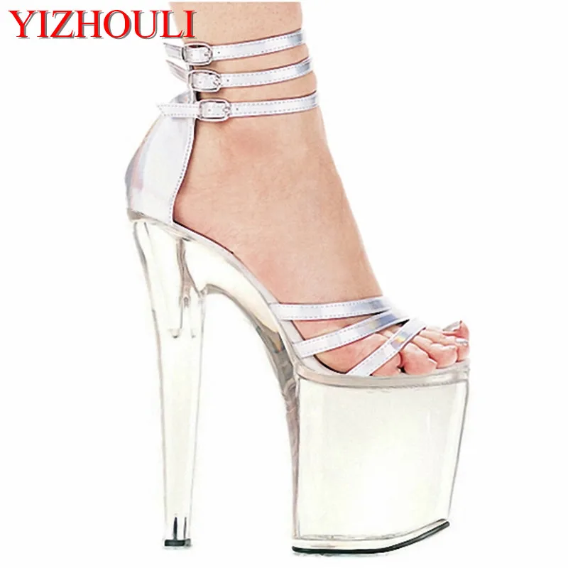 

8 inch heels, evening glass slipper, silver bride 20 cm heels, sexy exotic pole dance shoes