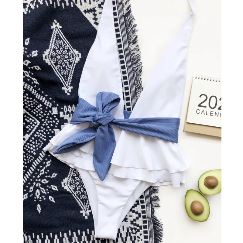 

Sexy One Piece Bathing Suit for Women Girl Bikini Swimsuit Cover ups for Swimwear Women Bowtie Backless Thong Bikini
