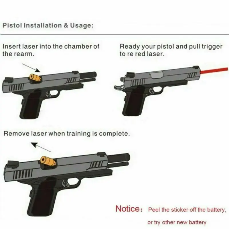 Description Picture 6 of itemBrass Tactical Red Laser Bore Sighter Hunting Shooting Training Lasers Calibrator for 9MM/.223/.308/7.62/.40/.45 Caliber Sight