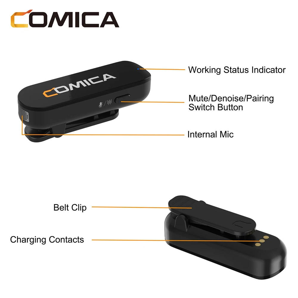 Vimo S 2.4G Wireless Lavalier Microphone Compact Lapel Microphone With Charging