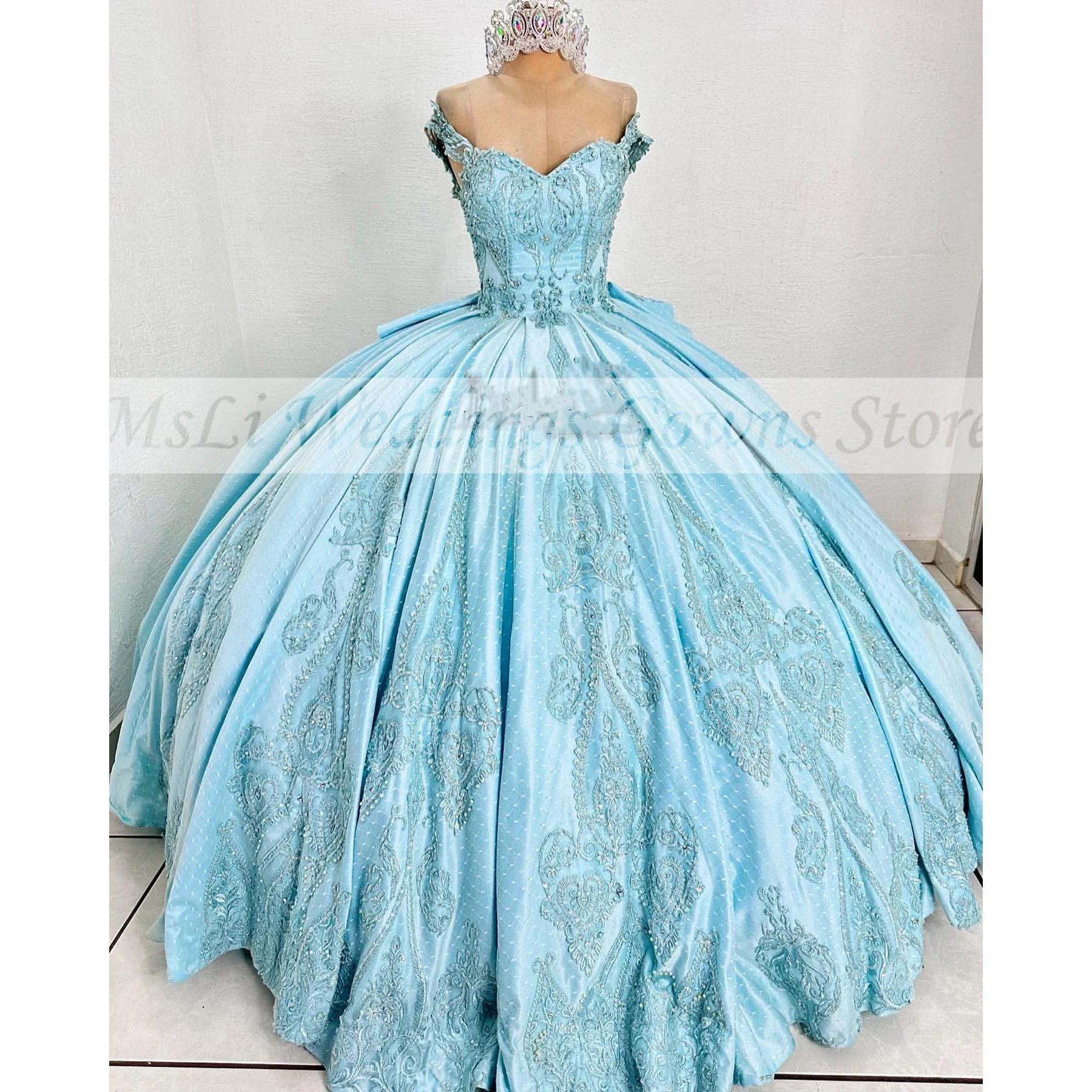 

Cinderella Off The Shoulder Quinceanera Dresse Ball Gown Beads Appliques Formal Prom Graduation Gowns Vestidos De 15 Quinceañera