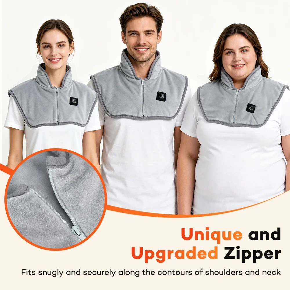 Therapeutic USB Heated Shoulder & Neck Wrap with Adjustable Heat Settings