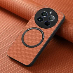 Leather Protective Back Case with 360° Lens Protection and Metal Ring Cover for Honor Magic 5 Lite (Brown)